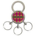 Pink yellow green shapes                                                       3-Ring Key Chain