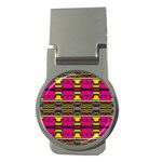 Pink yellow green shapes                                                       Money Clip (Round)