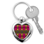 Pink yellow green shapes                                                       Key Chain (Heart)