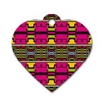 Pink yellow green shapes                                                       Dog Tag Heart (One Side)