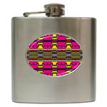 Pink yellow green shapes                                                       Hip Flask (6 oz)