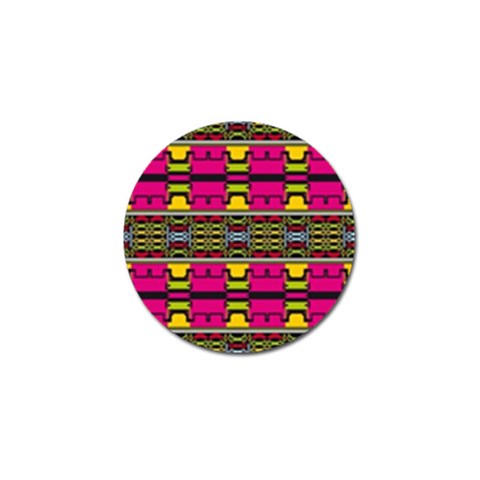 Pink yellow green shapes                                                       Golf Ball Marker from ArtsNow.com Front