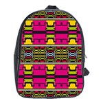 Pink yellow green shapes                                                       School Bag (Large)