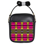 Pink yellow green shapes                                                       Girls Sling Bag