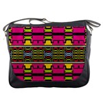 Pink yellow green shapes                                                       Messenger Bag