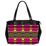 Pink yellow green shapes                                                       Oversize Office Handbag (2 Sides)