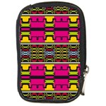 Pink yellow green shapes                                                       Compact Camera Leather Case