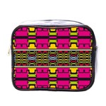 Pink yellow green shapes                                                       Mini Toiletries Bag (One Side)