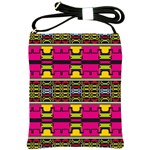 Pink yellow green shapes                                                       Shoulder Sling Bag