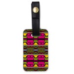 Pink yellow green shapes                                                       Luggage Tag (one side)