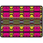 Pink yellow green shapes                                                      Fleece Blanket