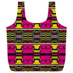 Pink yellow green shapes                                                  Full Print Recycle Bag (XXL)