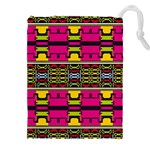 Pink yellow green shapes                                                   Drawstring Pouch (5XL)