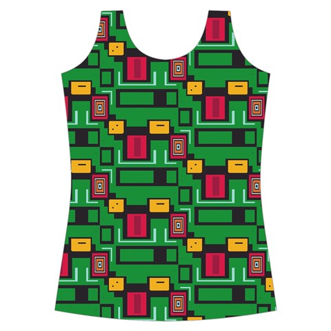 Rectangles on a green background                                                       Criss cross Back Tank Top from ArtsNow.com Front