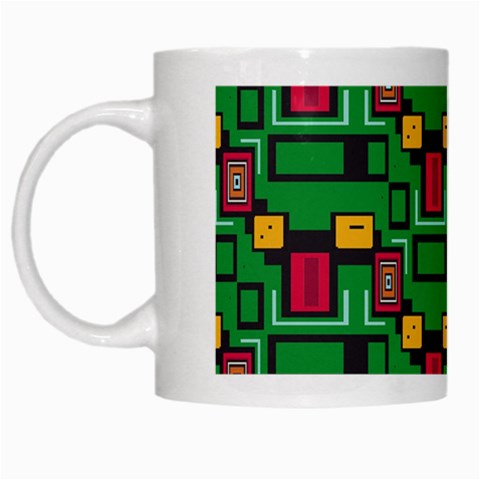 Rectangles on a green background                                                        White Mug from ArtsNow.com Left