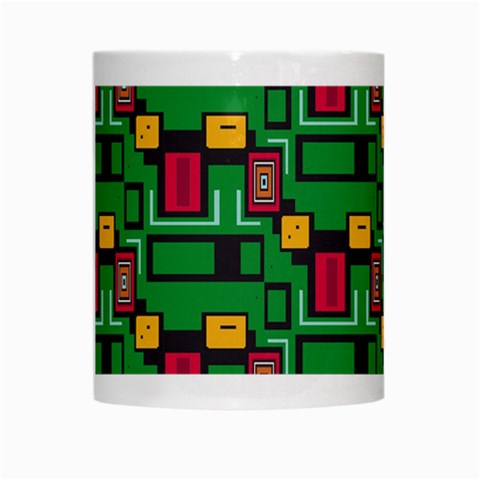 Rectangles on a green background                                                        White Mug from ArtsNow.com Center