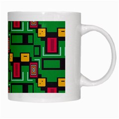 Rectangles on a green background                                                        White Mug from ArtsNow.com Right