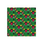 Rectangles on a green background                                                        Satin Bandana Scarf