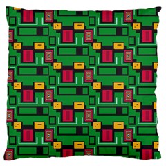 Rectangles on a green background                                                       Standard Flano Cushion Case (Two Sides) from ArtsNow.com Front