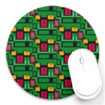 Rectangles on a green background                                                        Round Mousepad