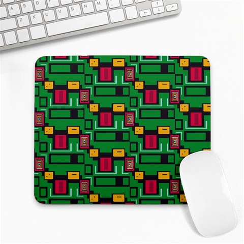 Rectangles on a green background                                                        Large Mousepad from ArtsNow.com Front