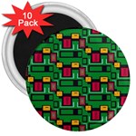 Rectangles on a green background                                                        3  Magnet (10 pack)