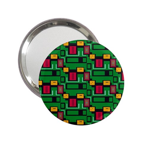 Rectangles on a green background                                                        2.25  Handbag Mirror from ArtsNow.com Front