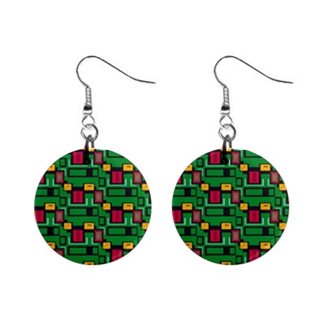 Rectangles on a green background                                                        1  Button Earrings from ArtsNow.com Front