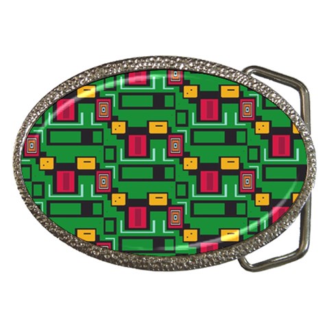 Rectangles on a green background                                                        Belt Buckle from ArtsNow.com Front