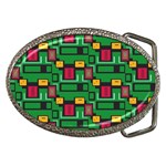 Rectangles on a green background                                                        Belt Buckle