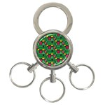 Rectangles on a green background                                                        3-Ring Key Chain