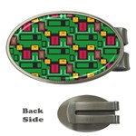 Rectangles on a green background                                                        Money Clip (Oval)