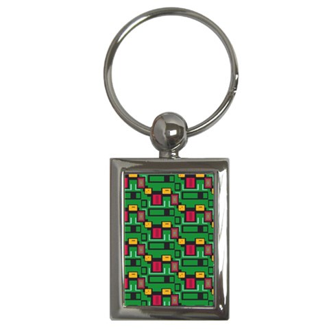 Rectangles on a green background                                                        Key Chain (Rectangle) from ArtsNow.com Front