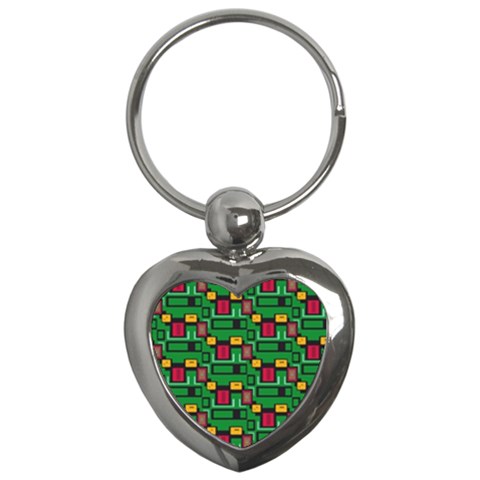 Rectangles on a green background                                                        Key Chain (Heart) from ArtsNow.com Front