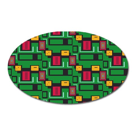 Rectangles on a green background                                                        Magnet (Oval) from ArtsNow.com Front