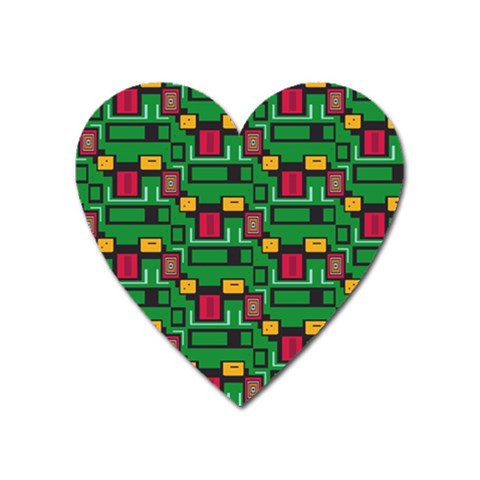 Rectangles on a green background                                                        Magnet (Heart) from ArtsNow.com Front