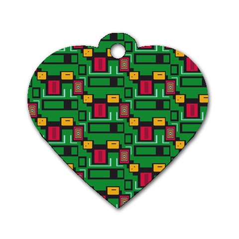 Rectangles on a green background                                                        Dog Tag Heart (One Side) from ArtsNow.com Front