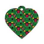 Rectangles on a green background                                                        Dog Tag Heart (One Side)