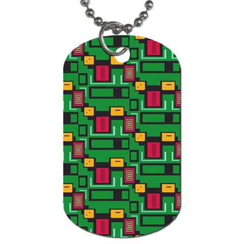 Rectangles on a green background                                                        Dog Tag (One Side) from ArtsNow.com Front