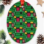 Rectangles on a green background                                                        Ornament (Oval)