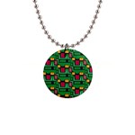 Rectangles on a green background                                                        1  Button Necklace