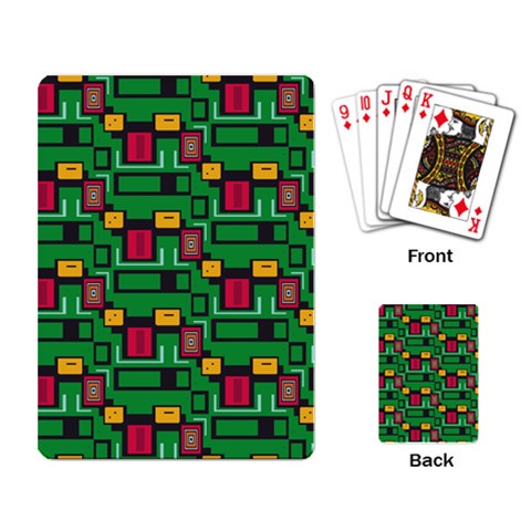 Rectangles on a green background                                                        Playing Cards Single Design from ArtsNow.com Back