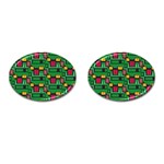 Rectangles on a green background                                                        Cufflinks (Oval)