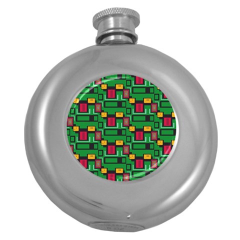 Rectangles on a green background                                                        Hip Flask (5 oz) from ArtsNow.com Front