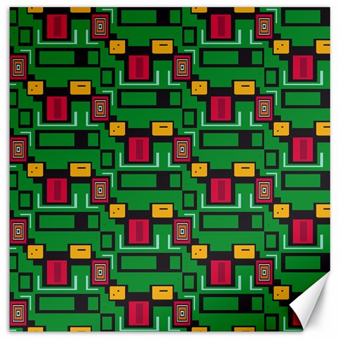 Rectangles on a green background                                                        Canvas 12  x 12  from ArtsNow.com 11.4 x11.56  Canvas - 1