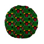 Rectangles on a green background                                                       Standard 15  Premium Flano Round Cushion