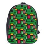 Rectangles on a green background                                                        School Bag (Large)