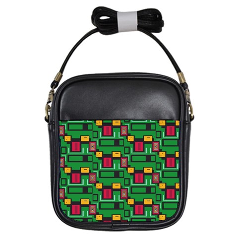 Rectangles on a green background                                                        Girls Sling Bag from ArtsNow.com Front