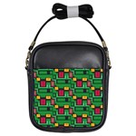 Rectangles on a green background                                                        Girls Sling Bag