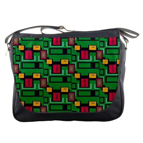 Rectangles on a green background                                                        Messenger Bag from ArtsNow.com Front